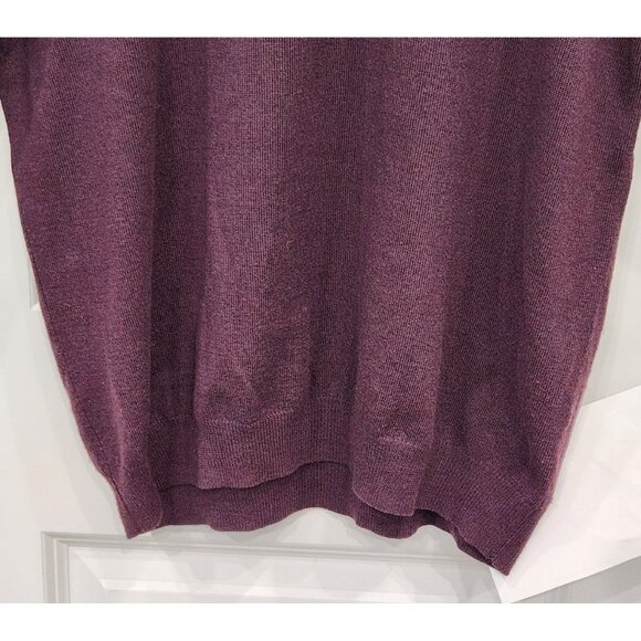 Joseph Abboud Extra Fine Merino Wool Sweater V-neck Pullover Wine Men's Large - Picture 5 of 10